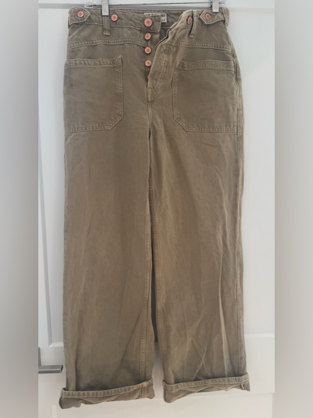 We The Free Khaki High-Rise Wide Leg Pants - Picture 4 of 6